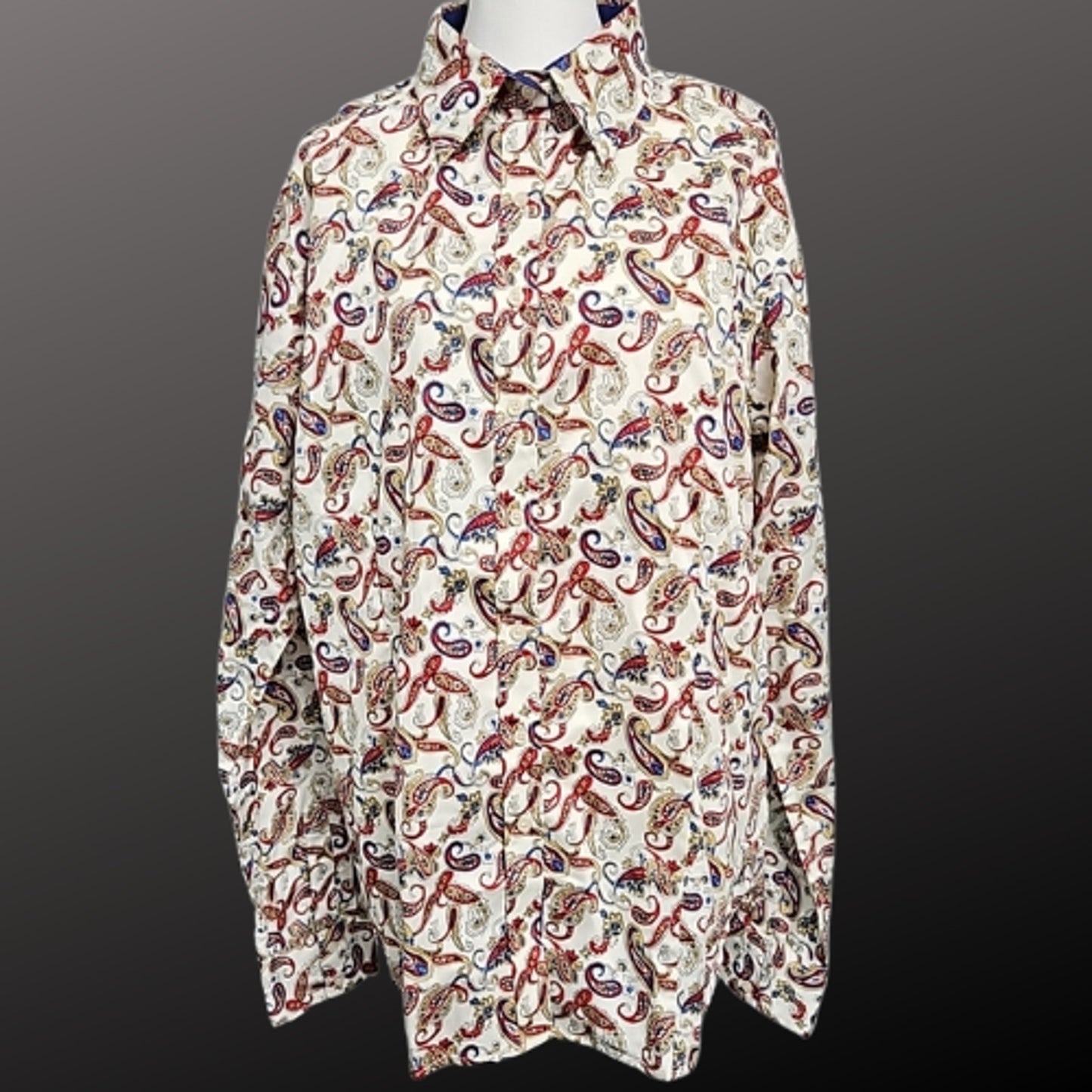 Royal Highness Equestrian Western Show Shirt White Paisley 3XL NWT