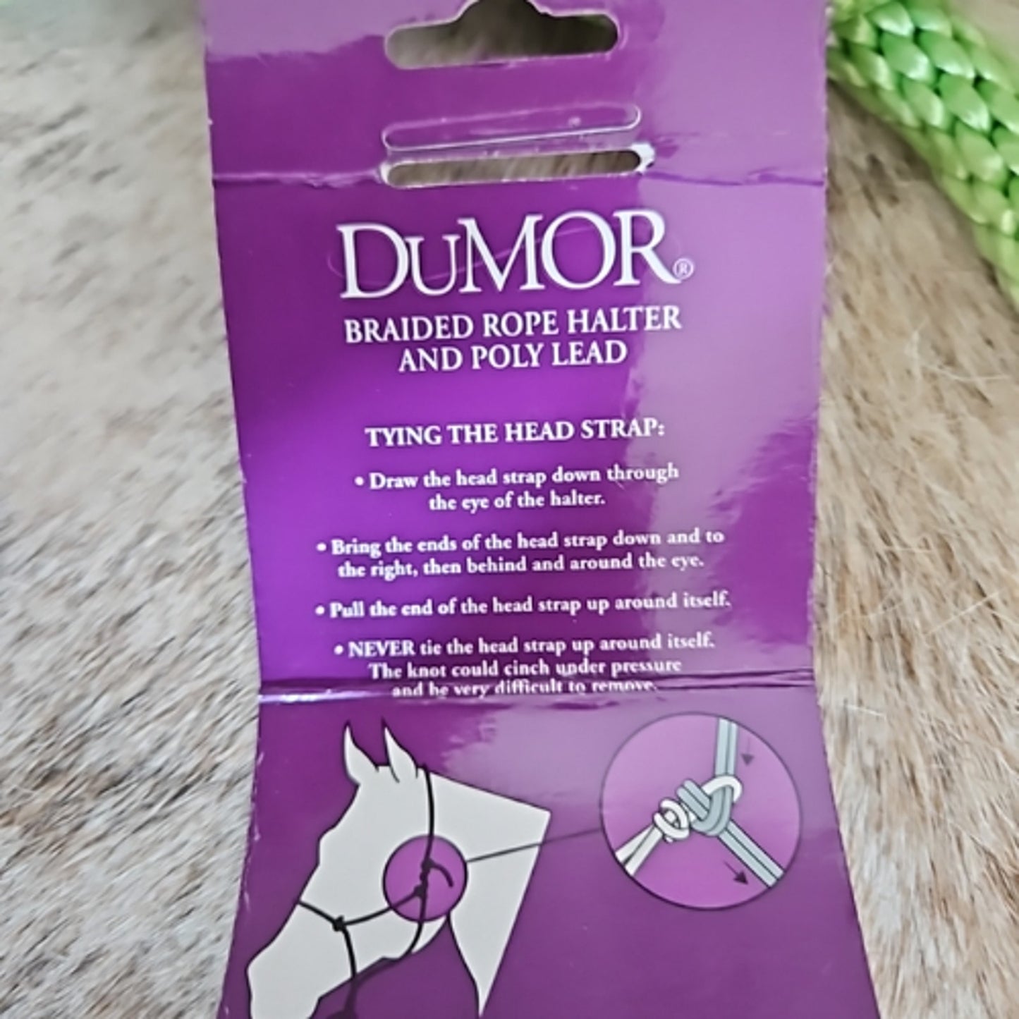 DuMor Lime Green Horse Rope Halter with Attached Lead