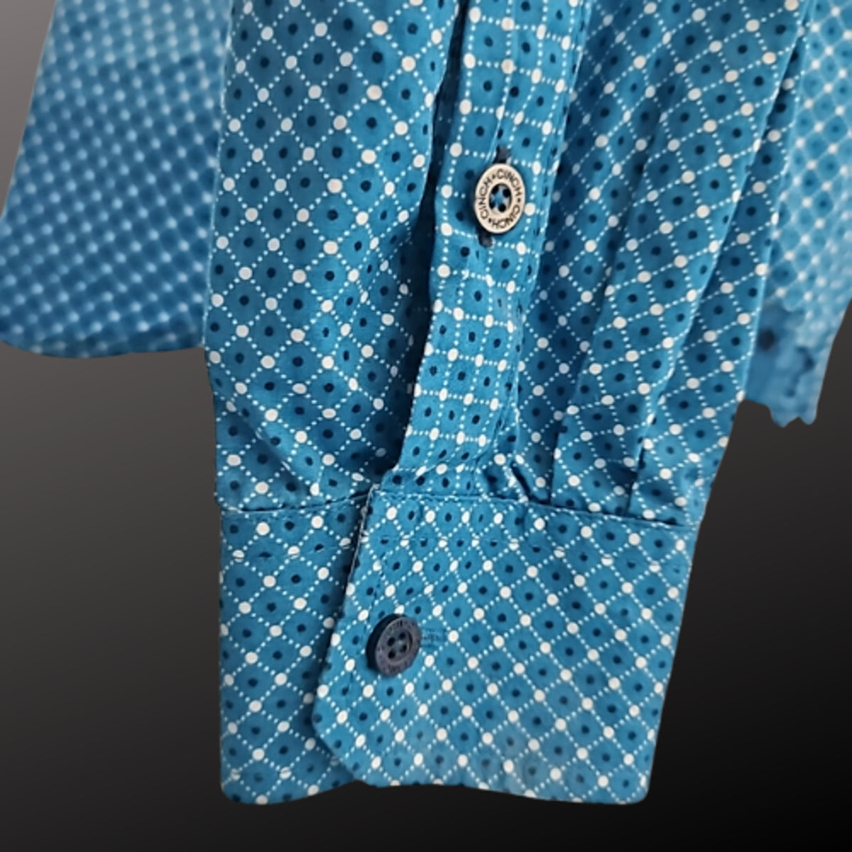 Cinch Mens Teal Long Sleeve Western Show Shirt Size Medium