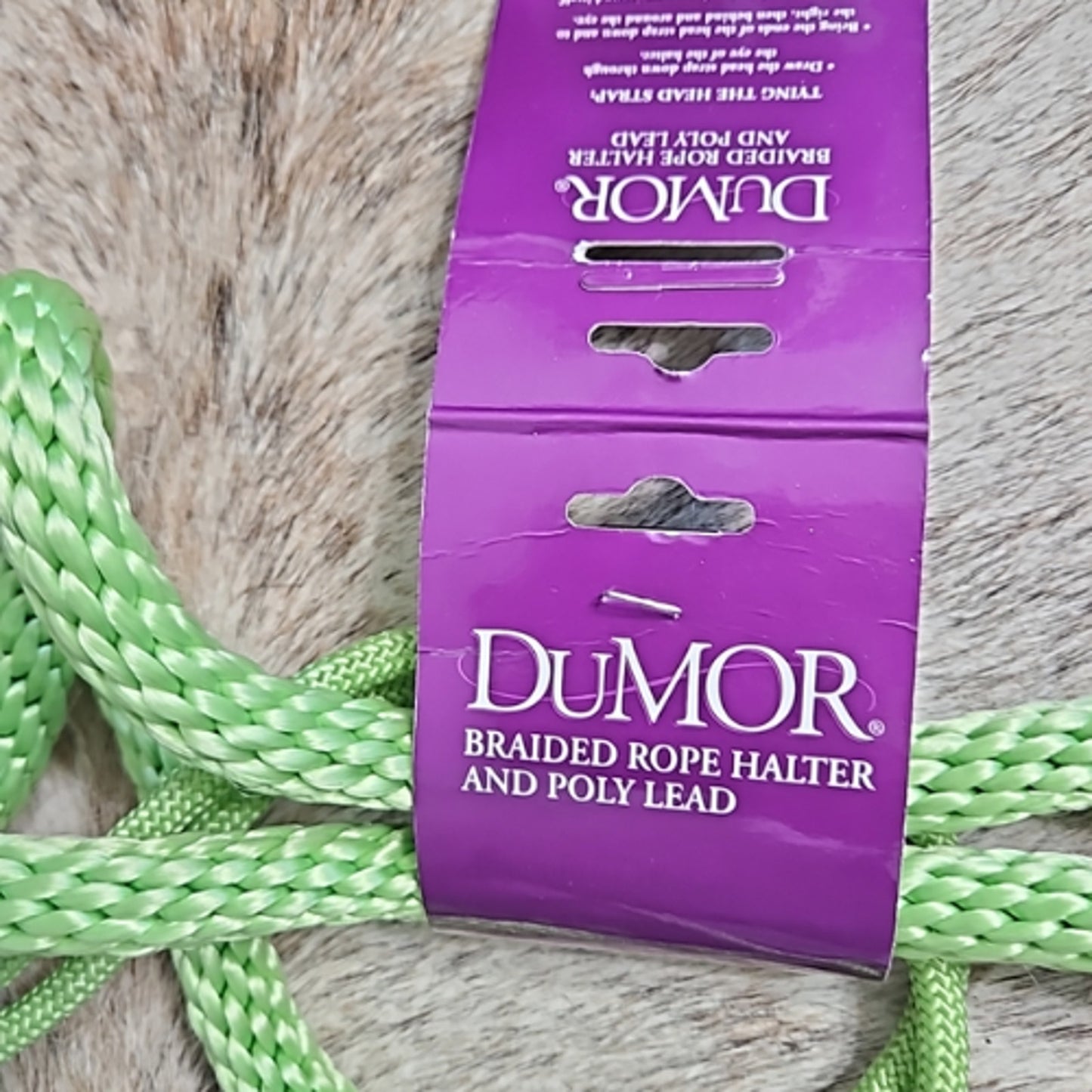 DuMor Lime Green Horse Rope Halter with Attached Lead