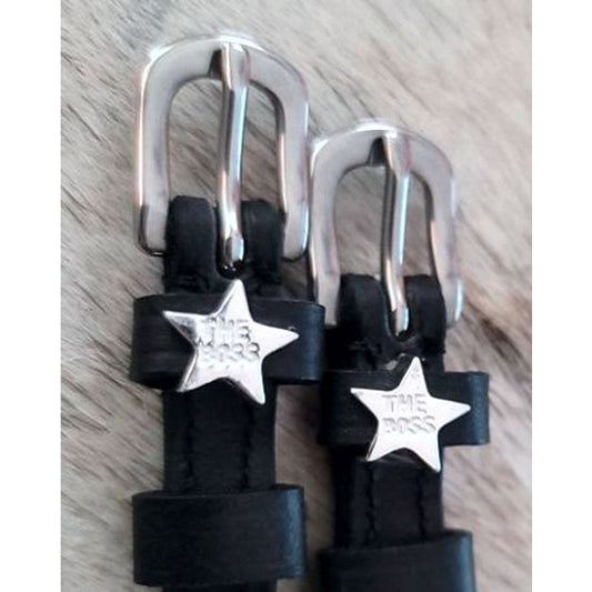 The Boss Leather English Spur Straps Black Adult
