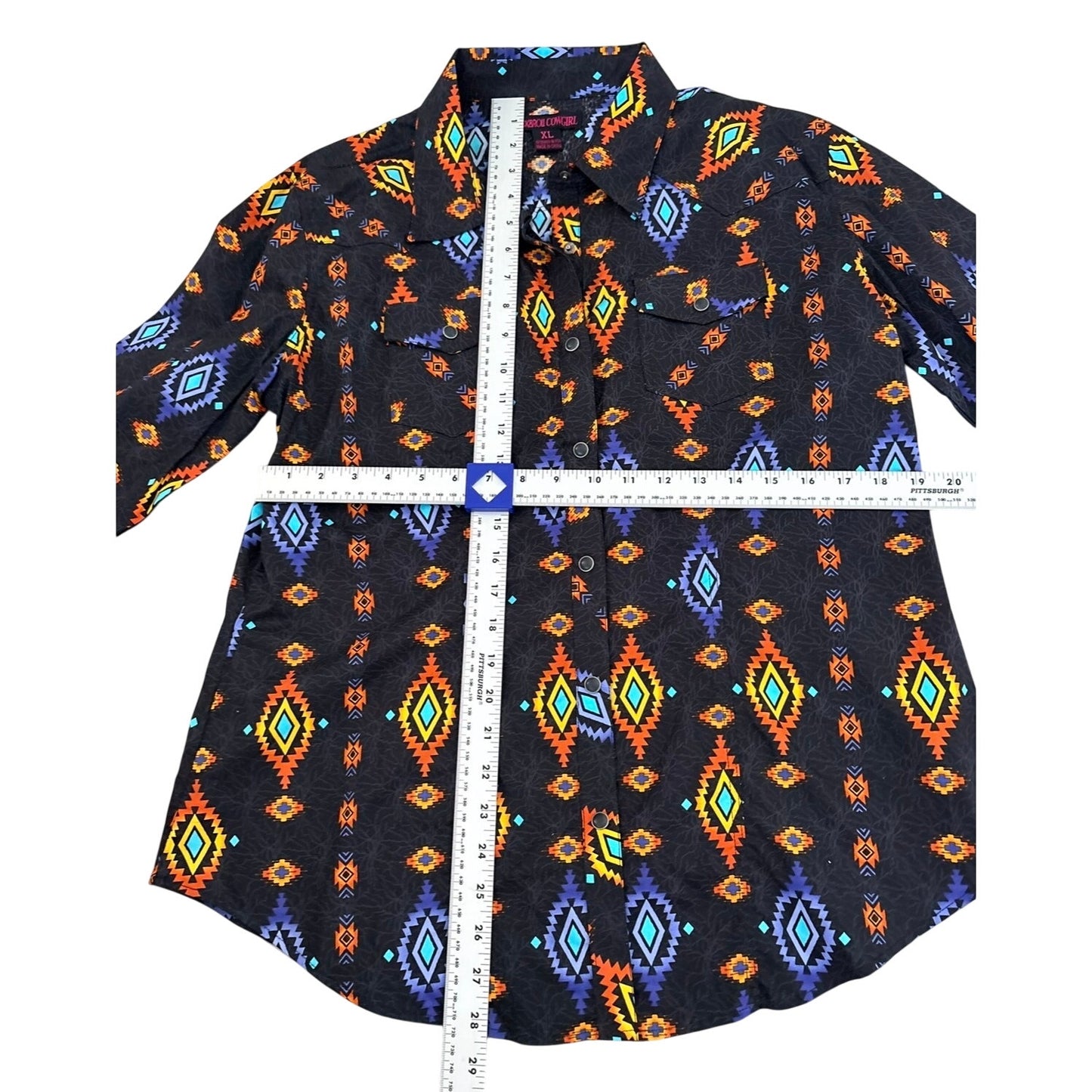 Vintage RockNRoll Western Pearl Snap Shirt  XL