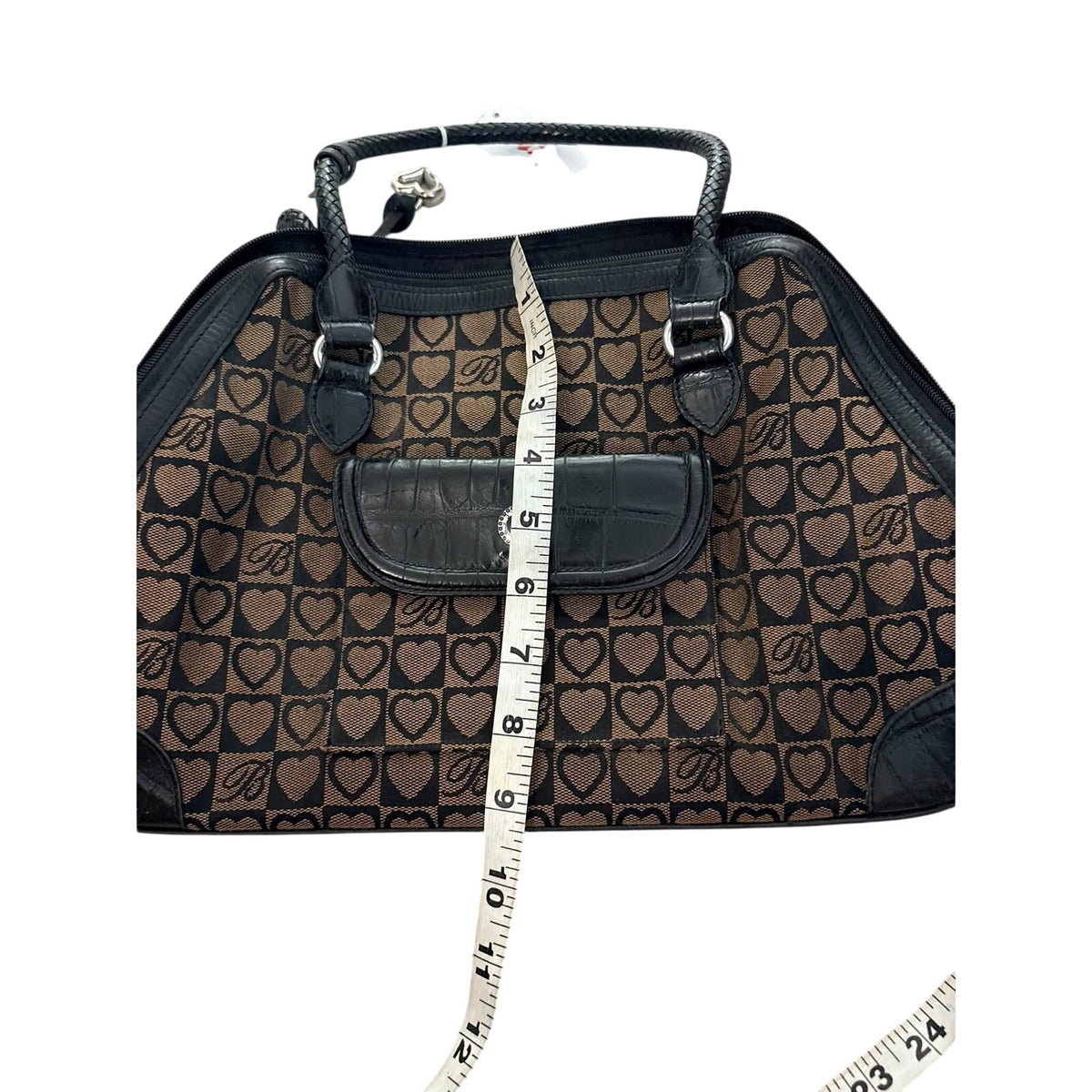 Brighton Black & Tan JOCELYN Heart Logo Bag
