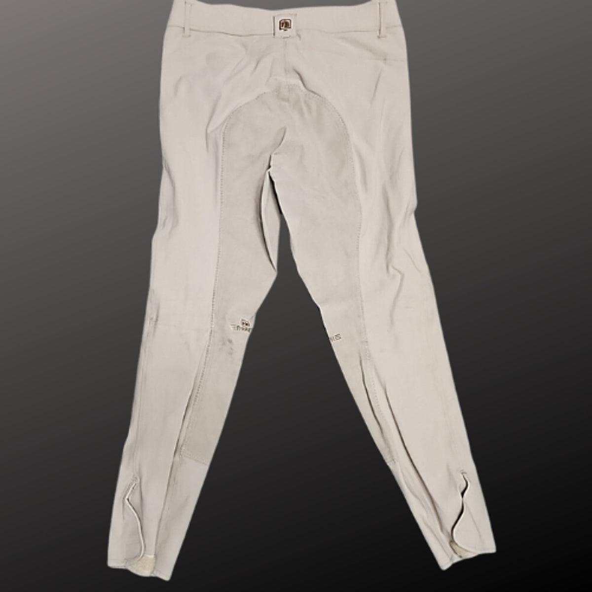 Romfh Full Seat Tan Gray English Breeches Size 34L Pre-Loved