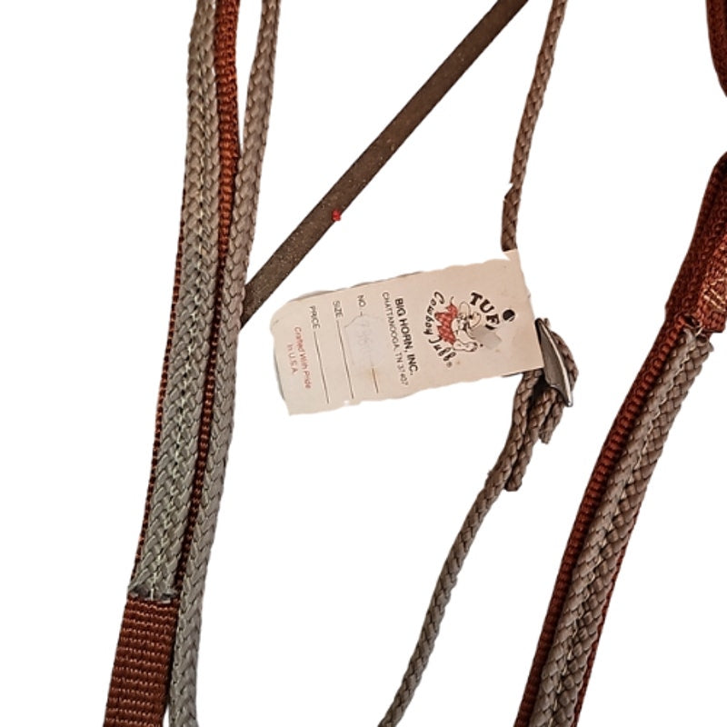 Tuffy Big Horn One Ear Headstall Brown Tan Horse Size