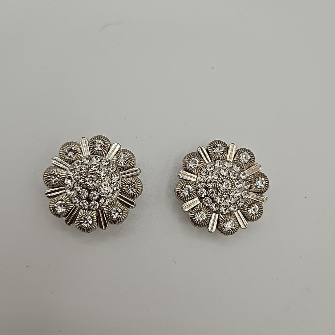 Stunning Western Berry Conchos Rhinestones 1 1/2" Set of 2