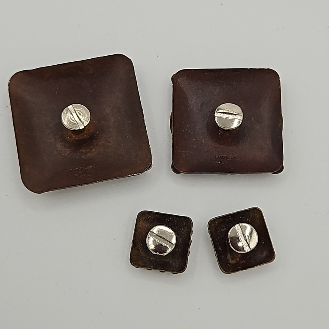 Antiqued Brown Western Conchos Overaly with Chicago Screws - by PAG