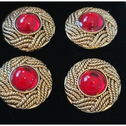Magnetic Horse Show Number Pins Red Gem Tart Set of 4 NEW