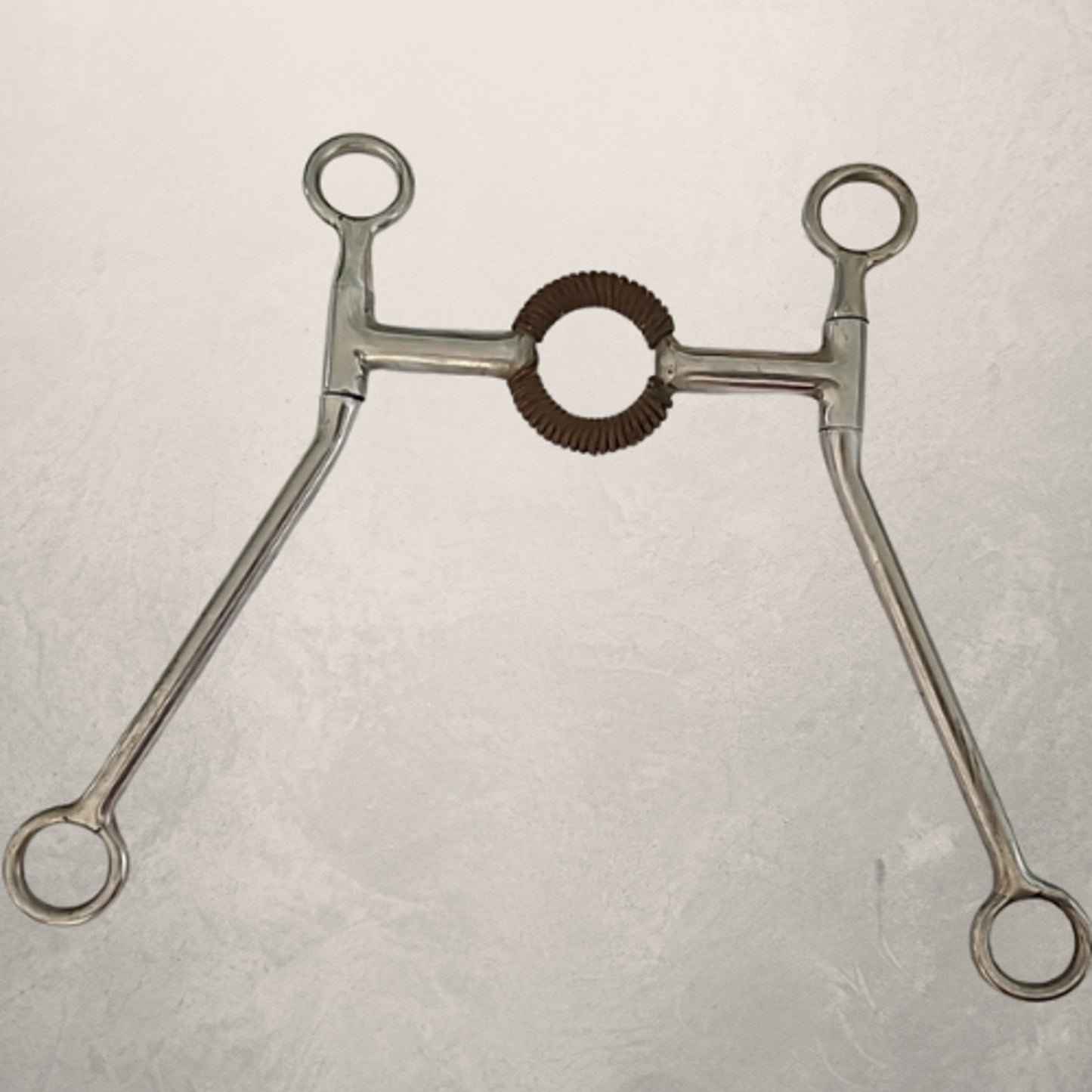 Western Horse Bit Long Shank Fixed Mouth Lifesaver Copper Coil 5" Mouth