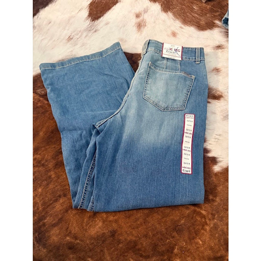 Cruel Denim Ladies Wide Leg Light Stonewash Jeans Size 33/15R