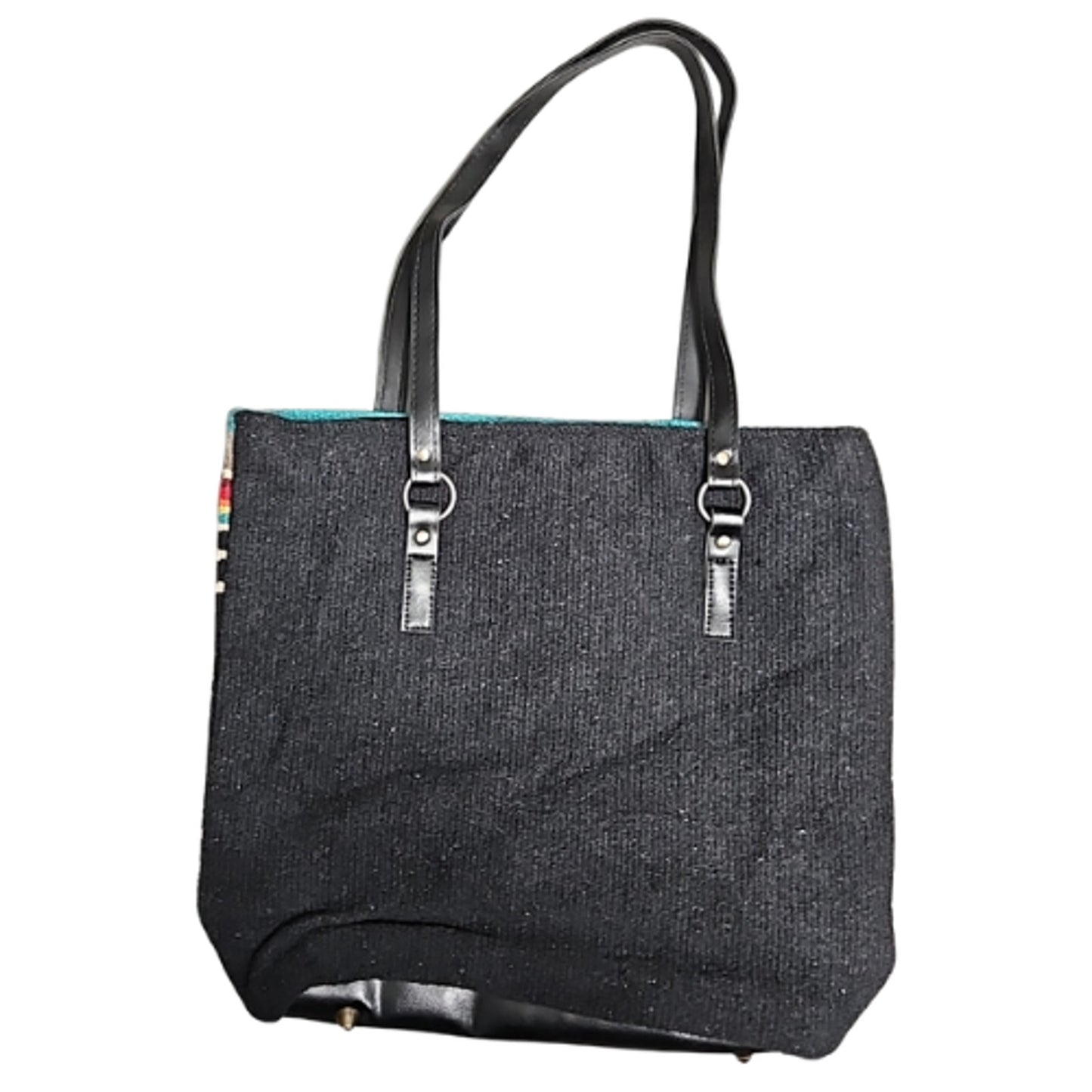 Southwestern Tote Bag Black, Cream Orange, Turquoise NEW