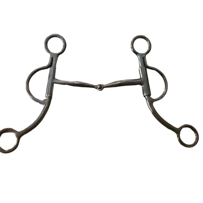 Black Steel Broken Mouth Shanked Western Horse Bit 5" Mouth