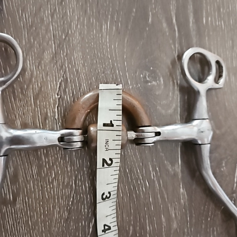 Stainless and Copper Ported Shanked Bit with Roller 5" mouth