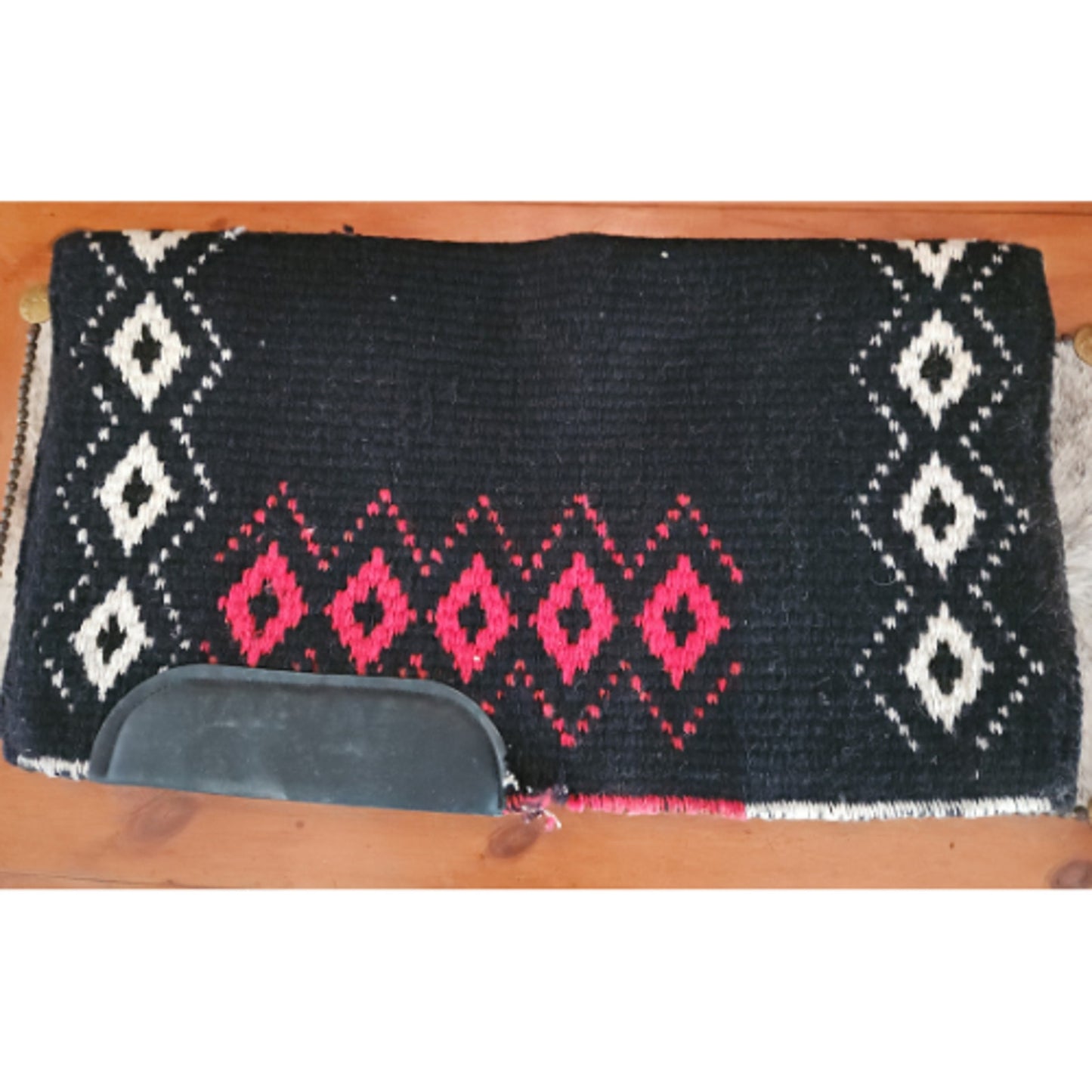 Harris Reversible Western Show Saddle Blanket Red Black 34 x 38 USED