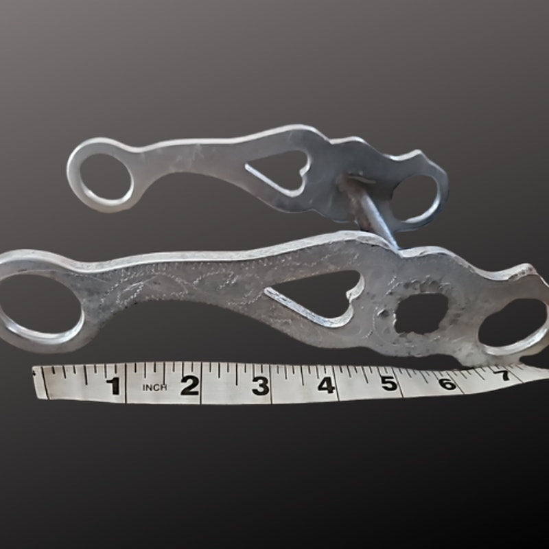 Antique Crockett Western Bit Aluminum Straight Mouth Heart