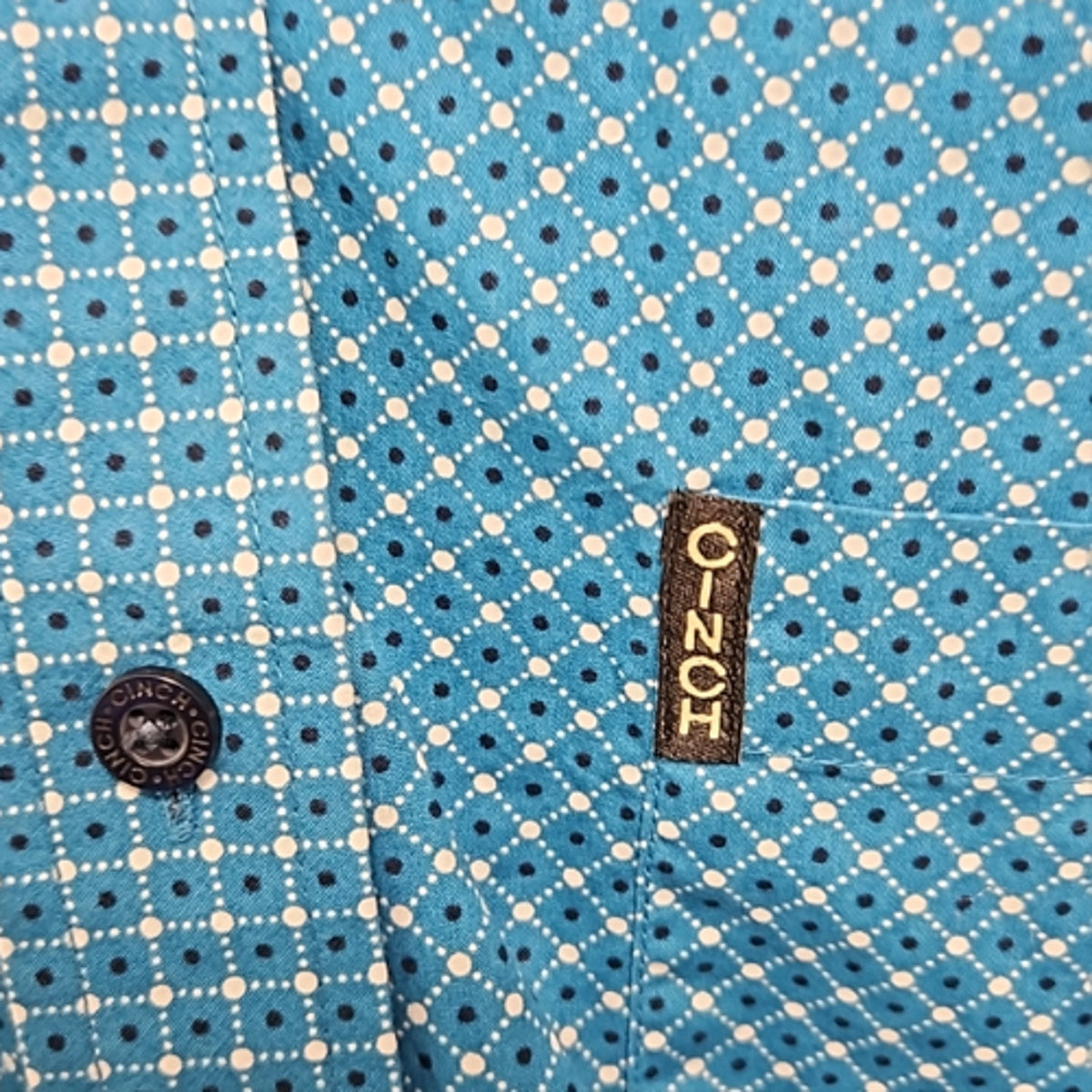 Cinch Mens Teal Long Sleeve Western Show Shirt Size Medium