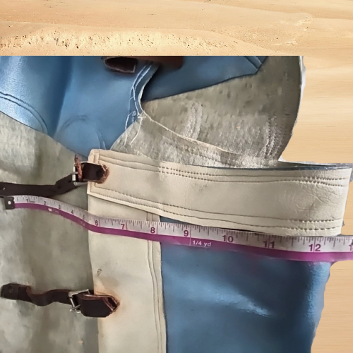 Adult Baby Blue White Rodeo Chaps Pre-Owned Approx 36" Waist