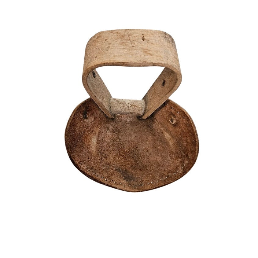 Vintage leather-covered western saddle stirrups Tapaderos