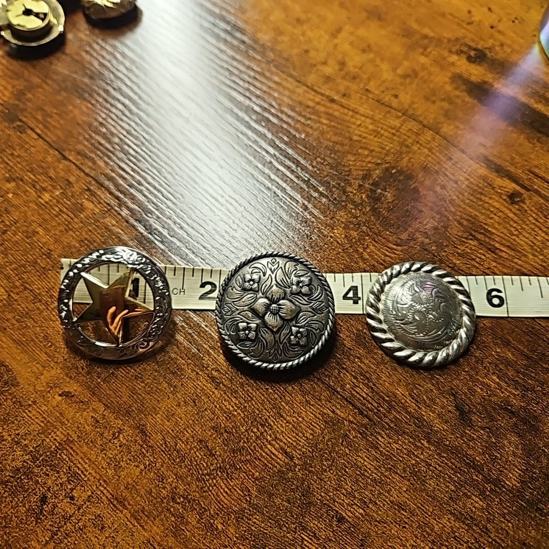 Assorted Silver Western Conchos - set of 5