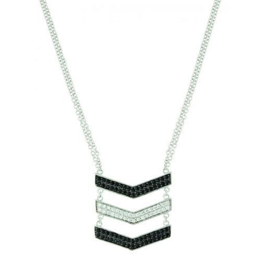 Montana Silversmith Black and Silver Chevron Necklace