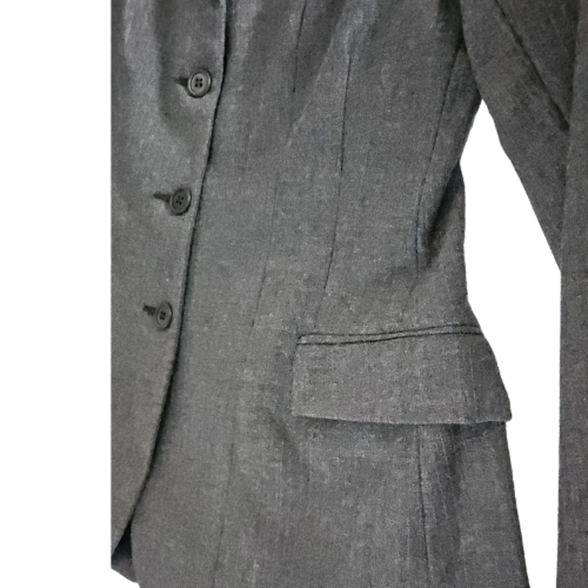 Devon-Aire Wool L'Cord Show Coat Jacket Gray Pinstripe Ladies Size 12 NEW