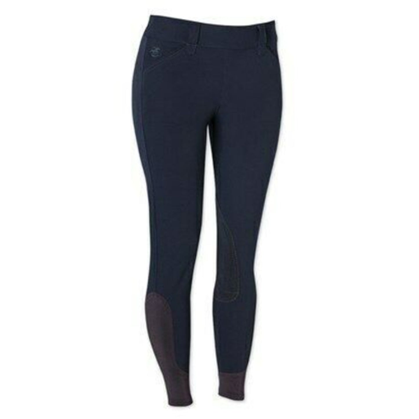 Ovation Taylored Side Zip Euroweave DX Knee Patch Breeches Navy 24 Long