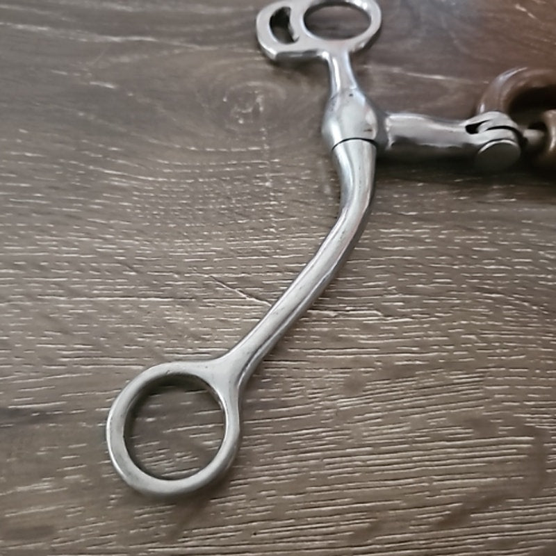 Stainless and Copper Ported Shanked Bit with Roller 5" mouth