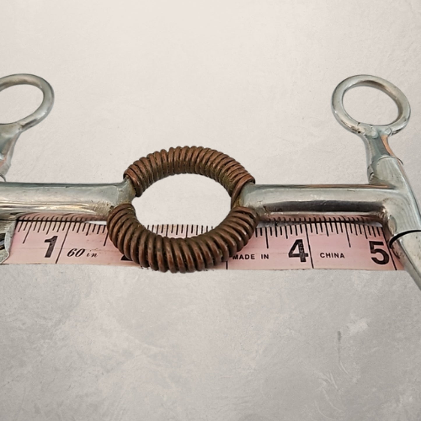 Western Horse Bit Long Shank Fixed Mouth Lifesaver Copper Coil 5" Mouth