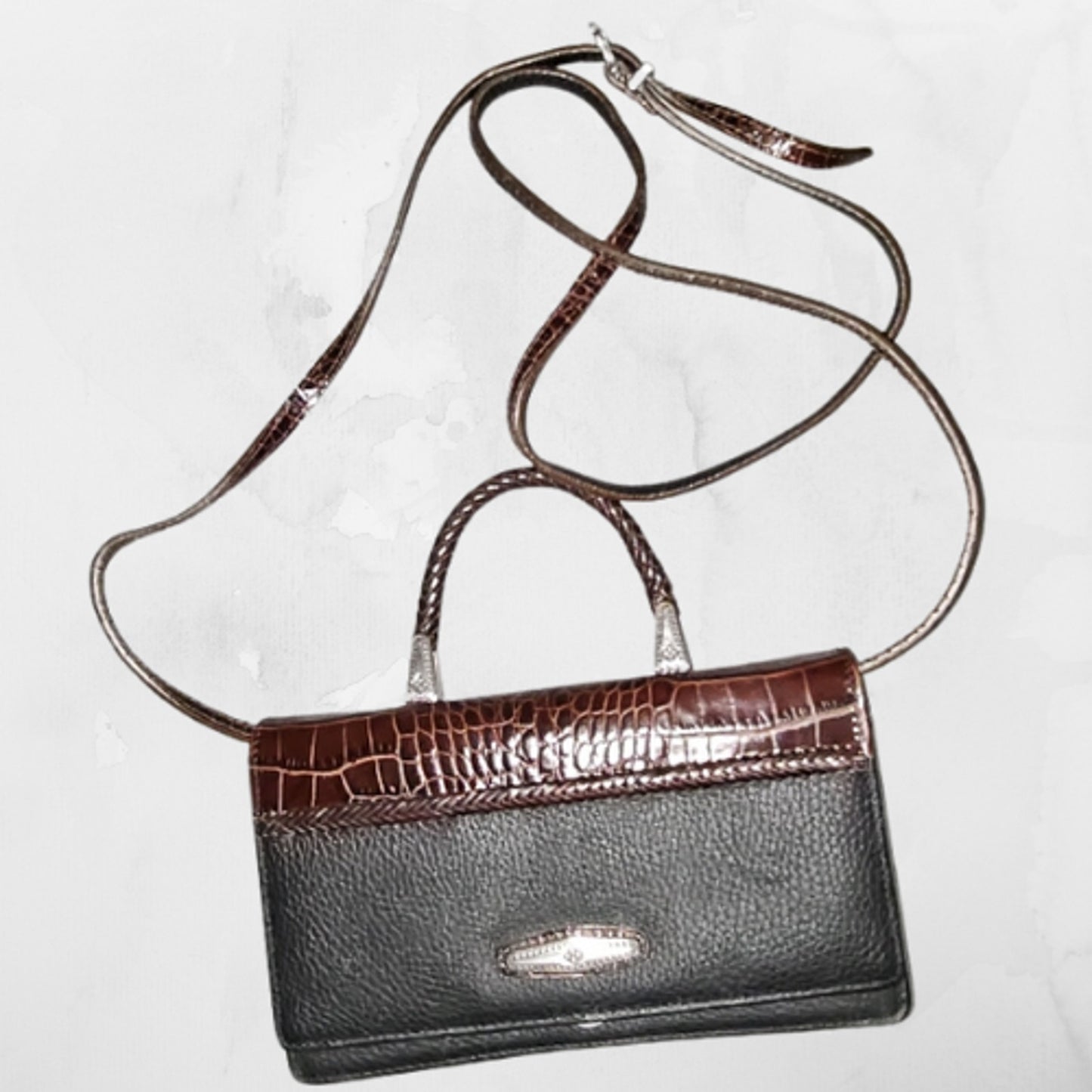 Brighton Gina Organizer Crossbody Clutch Black Brown