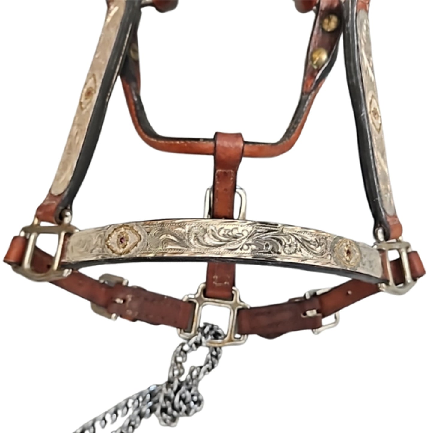 Kathy's Sterling Silver Overlay Weanling Western Show Halter with Tory Lead