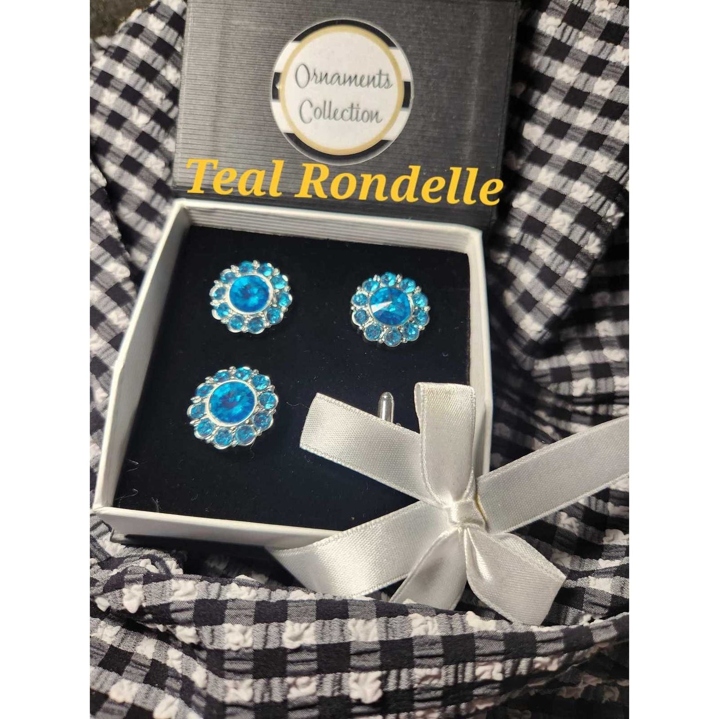 Blanket Pin Number Holder Horse Show Number Set Teal Rondelle