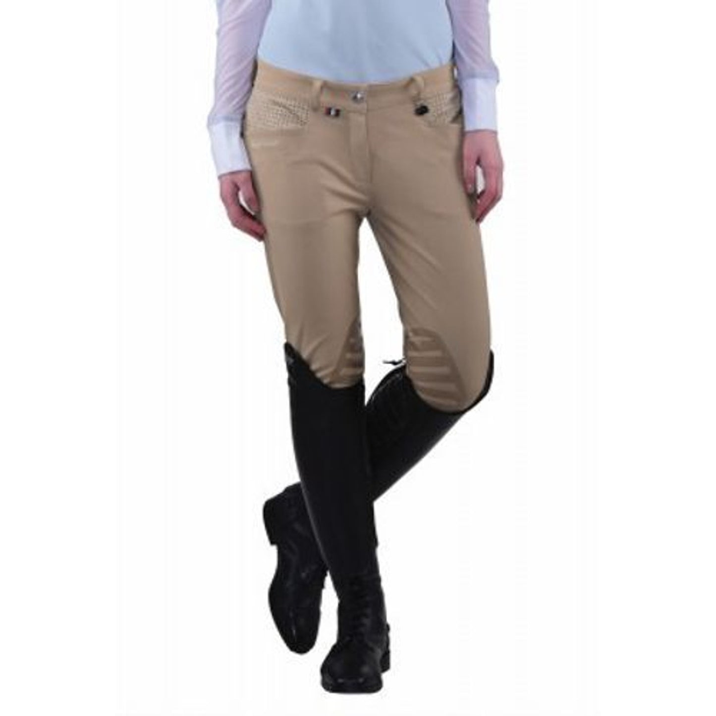 Equine Couture Ladies Oslo Knee Patch Breeches Safari size 26