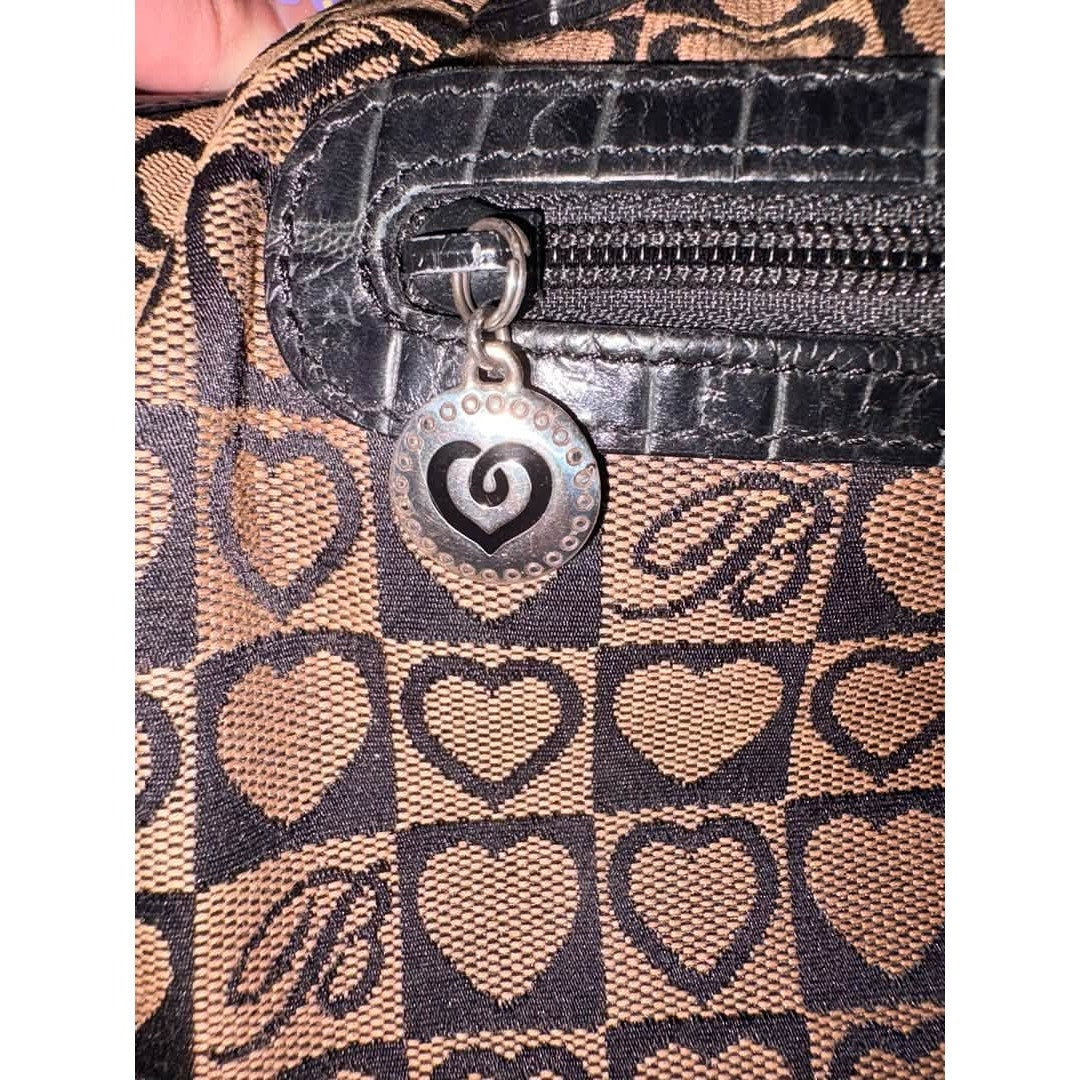 Brighton Black & Tan JOCELYN Heart Logo Bag