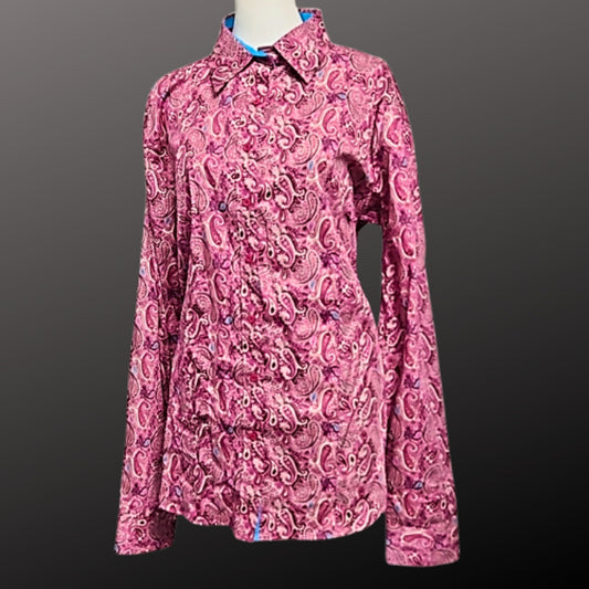 Royal Highness Equestrian Western Show Shirt Berry Paisley 3XL NWT