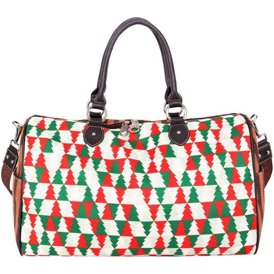 Montana West Christmas Tree Duffle Weekend Bag Canvas NEW