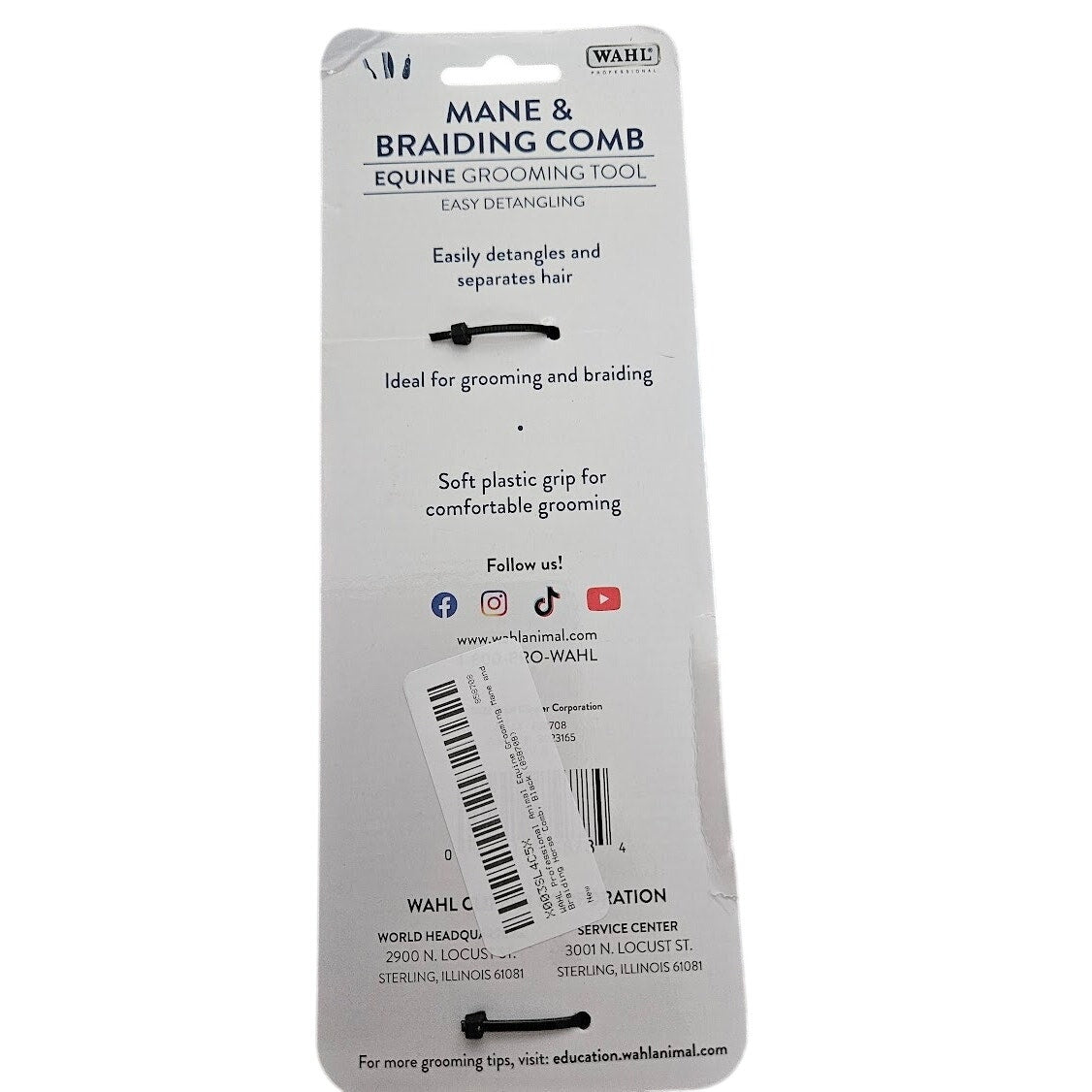 Wahl Professional Animal Mane & Braiding Comb