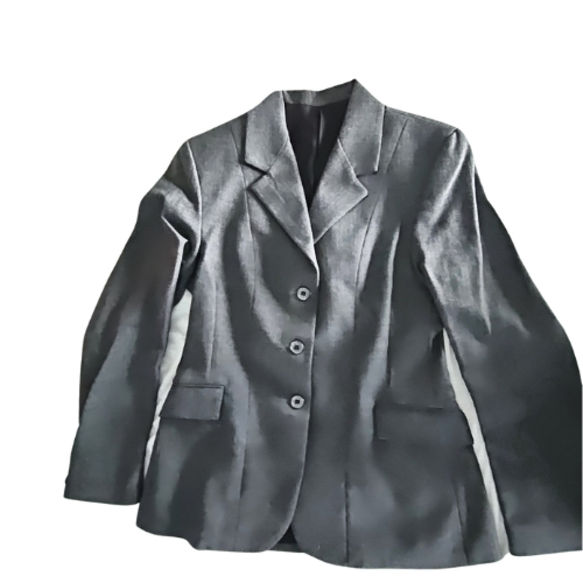 Devon-Aire 100% Wool Show Coat Ladies 10 Gray Pinstripe