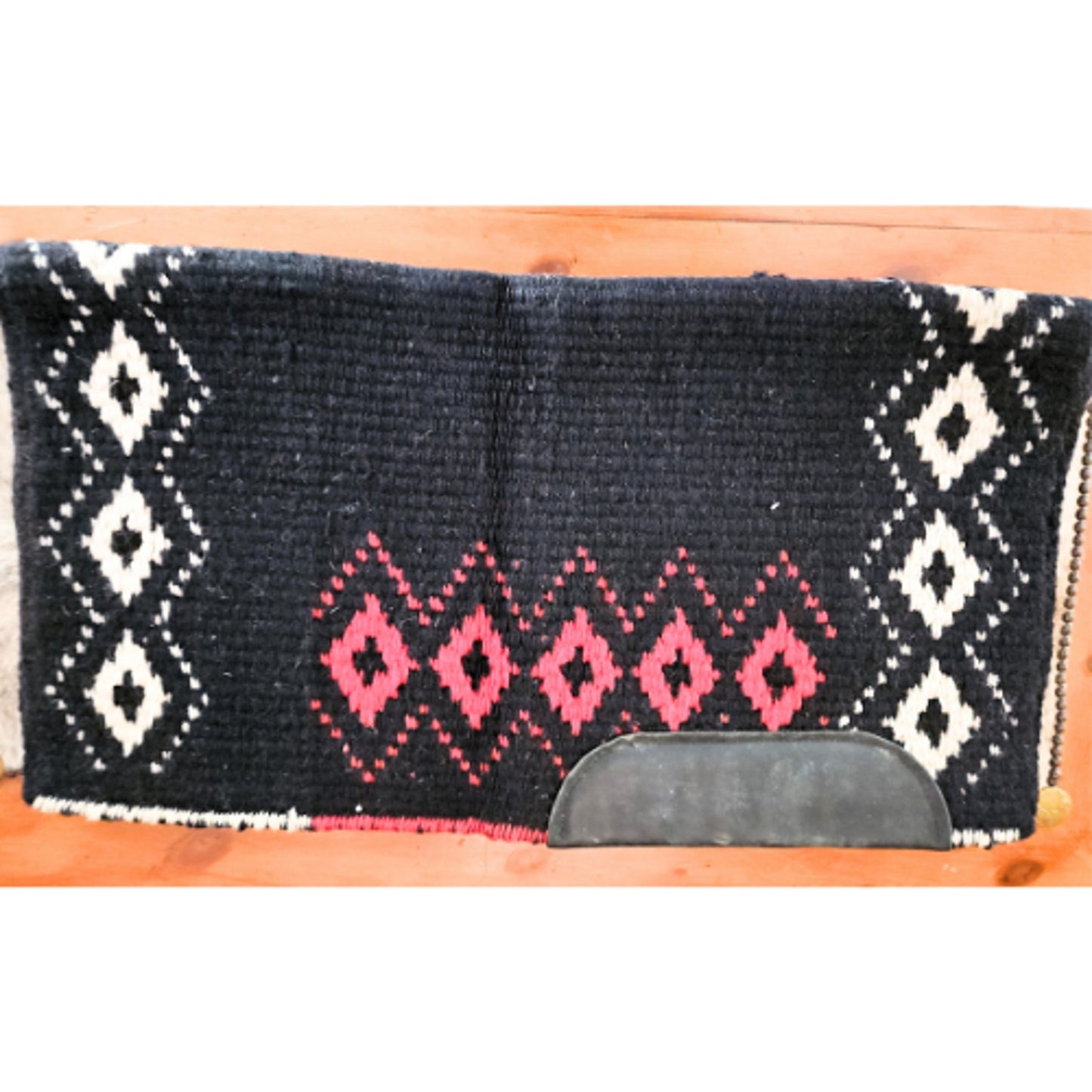 Harris Reversible Western Show Saddle Blanket Red Black 34 x 38 USED