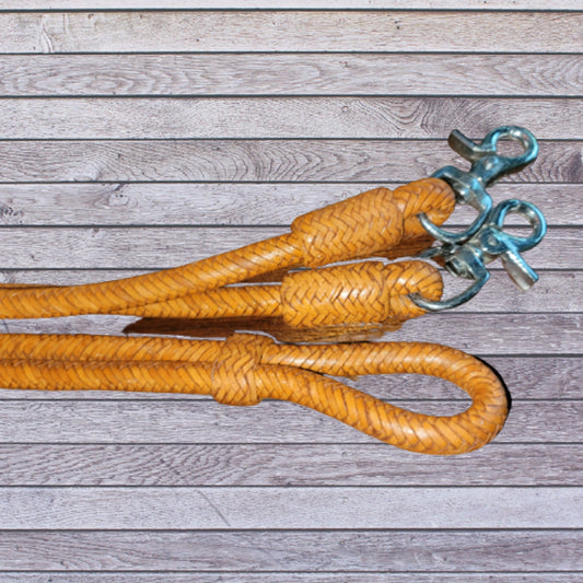 Leather Braided Contest Game Roping Rein 7' by Action Company