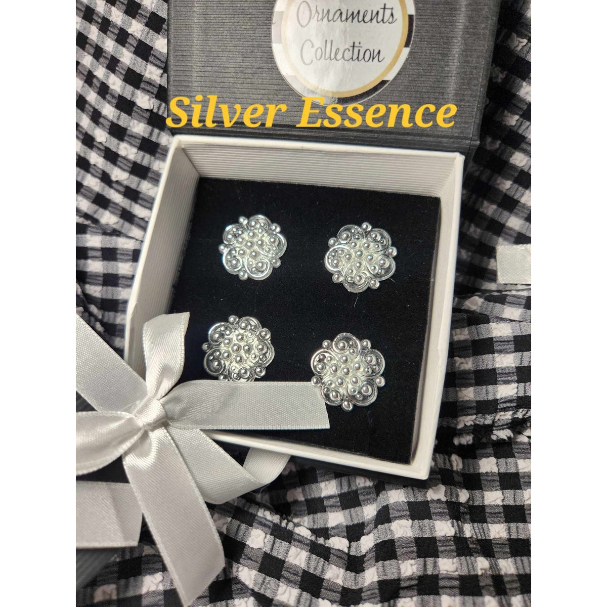 Magnetic Horse Show Number Pins Silver Essence Concho Set of 4 NEW