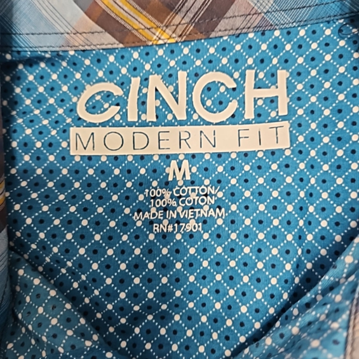 Cinch Mens Teal Long Sleeve Western Show Shirt Size Medium
