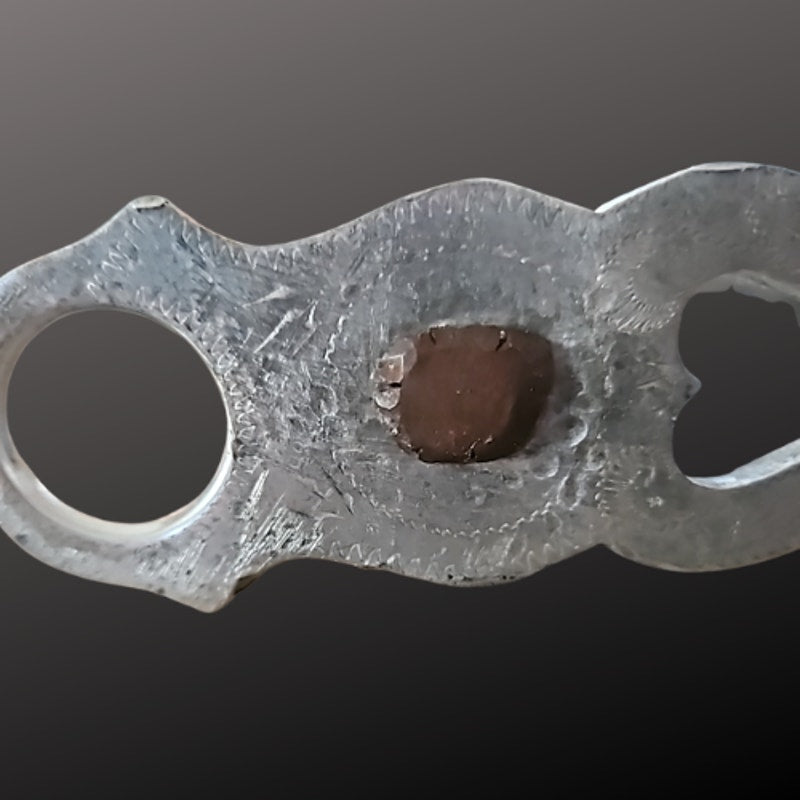 Antique Crockett Western Bit Aluminum Straight Mouth Heart