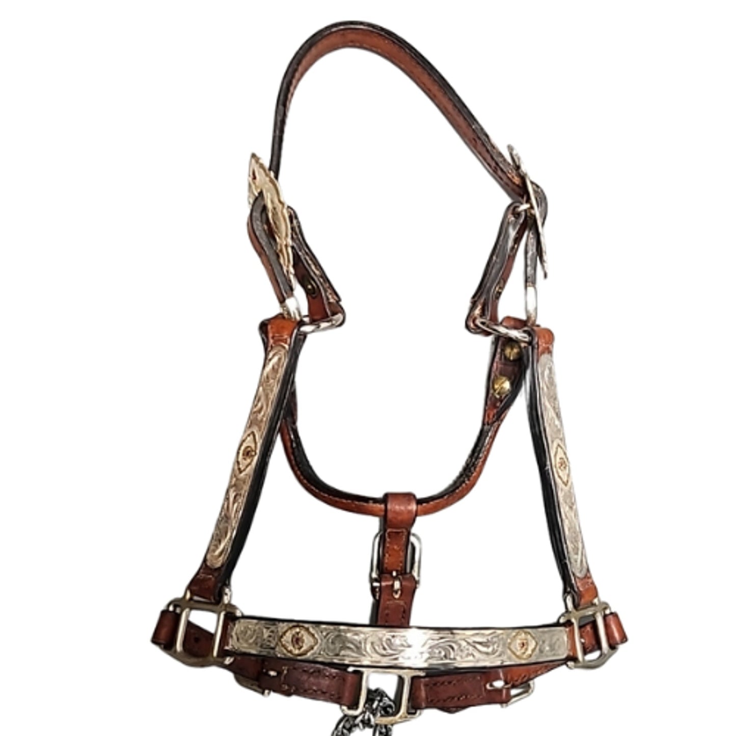 Kathy's Sterling Silver Overlay Weanling Western Show Halter with Tory Lead