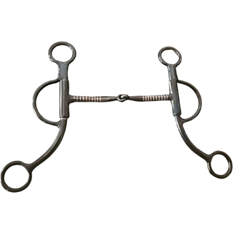 Black Steel Broken Mouth Shanked Western Horse Bit 5" Mouth