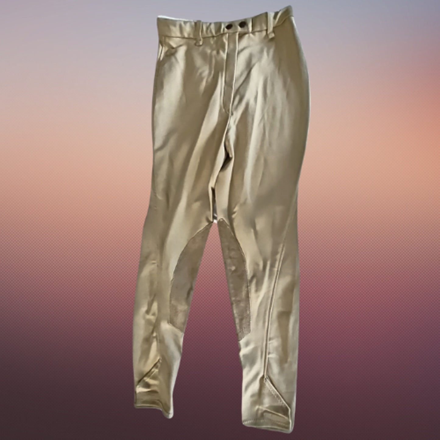 2 Pair Devon-Aire Tan Knee Patch Breeches Size 28 NEW