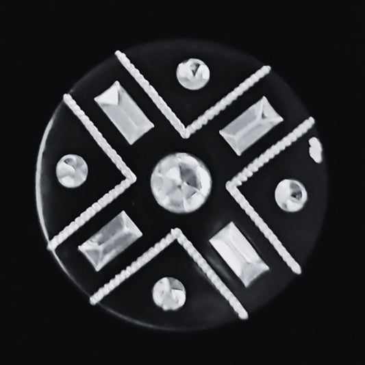 Magnetic Horse Show Number Pins Star Crossed Black & Rhinestones Set of 4 NEW