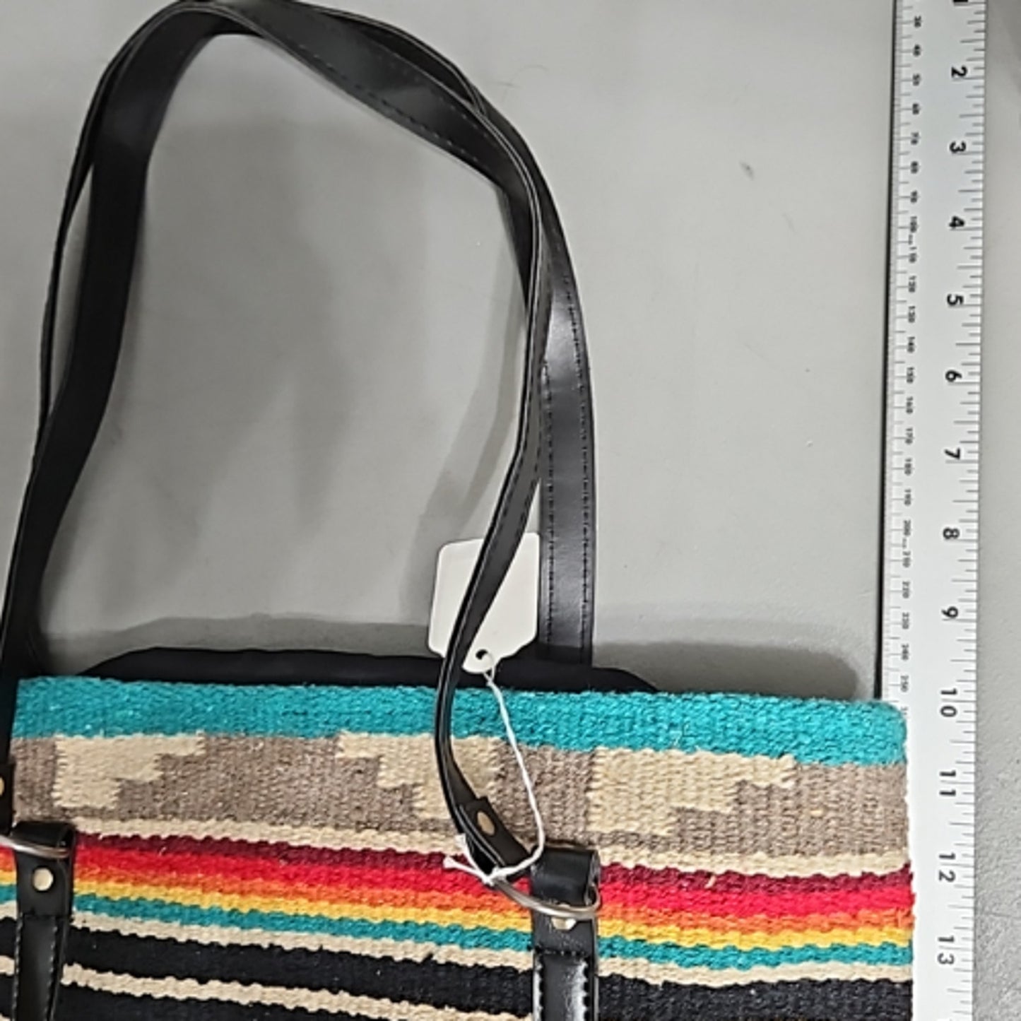 Southwestern Tote Bag Black, Cream Orange, Turquoise NEW