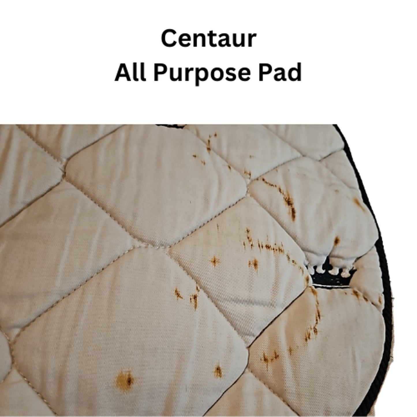 Centaur All Purpose English Saddle Pad White with Crowns Horse Size USED