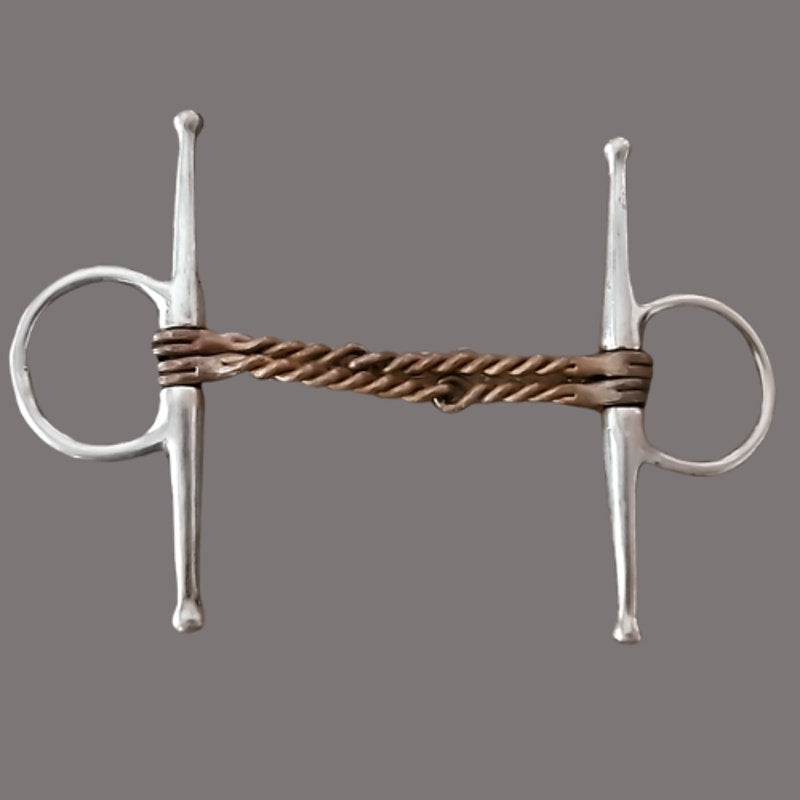 Full Cheek Snaffle Double Twisted Copper 4 1/2" Mouth