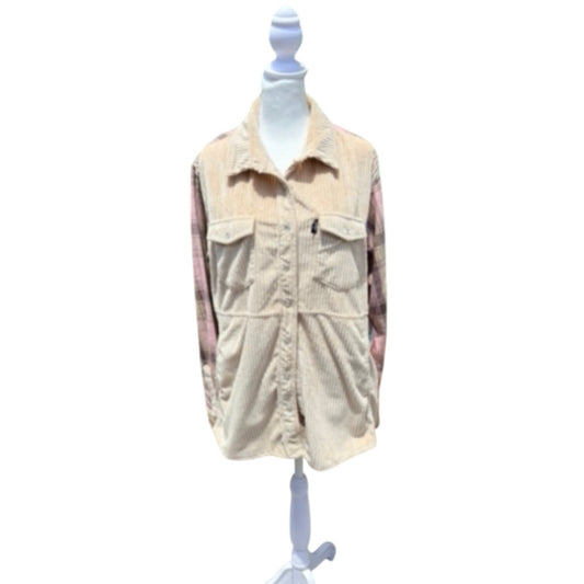 Hooey Ladies Tan Shacket New Button Down Large